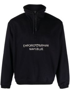 Emporio Armani bonnet en cachemire mélangé à logo brodé - Bleu