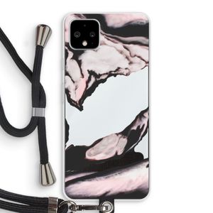 Roze stroom: Pixel 4 XL Transparant Hoesje met koord
