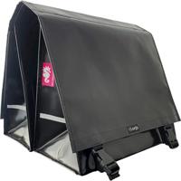 Dubbele Fietstas XL PVC 46L met uitsparing zwart