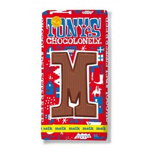 Tony's Chocolonely - Chocoladeletter reep Melk "M" - 180g
