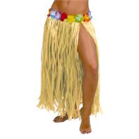 Toppers - Hawaii verkleed rokje - voor volwassenen - naturel - 75 cm - rieten hoela rokje - tropisch