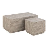 by fonQ Dice Salontafel Set van 2 - Rechthoekig - Grijs