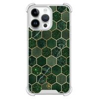iPhone 14 Pro Max shockproof hoesje - Kubus groen