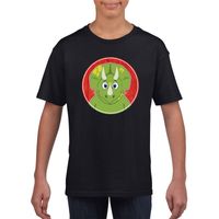 T-shirt dinosourus zwart kinderen - thumbnail