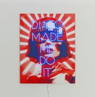 Muurschilderij (LED Neon) - Disco Made Me Do It - Blauw
