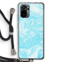 Waterverf blauw: Xiaomi Redmi Note 10 Pro Transparant Hoesje met koord