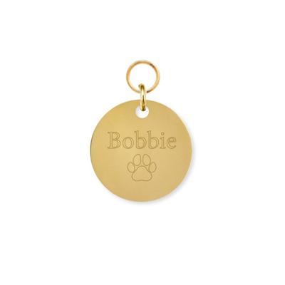 Dierenpenning | Eigen tekst - Rond 15 mm - Goud
