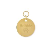 Dierenpenning | Eigen tekst - Rond 15 mm - Goud