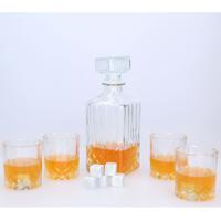 Whisky/water karaf cadeau set - 900 ml - incl. 4 glazen en koelstenen
