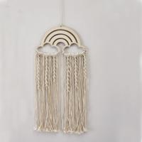Handgemaakte baby kamer Rainbow katoen kwast muur opknoping Lace Home Decoratie willekeurige kleur levering