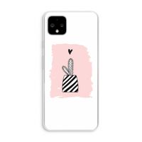 Zwart-wit cactus: Pixel 4 XL Transparant Hoesje