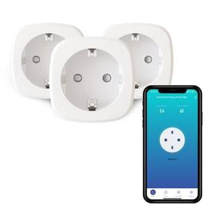 Calex Slimme Stekker - 3 stuks - Smart Plug met Energiemeter - Wit