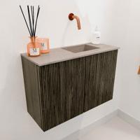 Toiletmeubel Mondiaz Joya Dlux | 60 cm | Meubelkleur Shadow | Faye wastafel Saba Wasbak Rechts | Zonder kraangat(en)