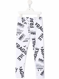 MM6 Maison Margiela Kids legging Fragile imprimé - Blanc