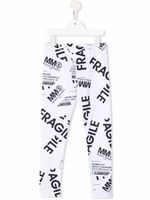 MM6 Maison Margiela Kids legging Fragile imprimé - Blanc MM6 Maison Margiela Kids legging Fragile imprimé - Blanc