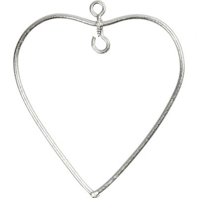 Creotime metalen Hart 6,5 cm zilver 6 stuks Creotime metalen Hart 6,5 cm zilver 6 stuks