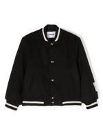 MSGM Kids veste bomber rayée à patch logo - Noir - thumbnail