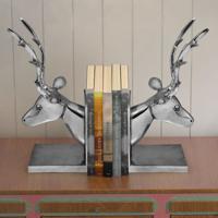 Boekensteunen herten 2 stuks aluminium zilver Boekensteunen herten 2 stuks aluminium zilver
