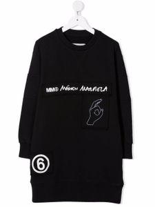 MM6 Maison Margiela Kids robe-pull à bande logo - Noir