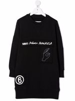 MM6 Maison Margiela Kids robe-pull à bande logo - Noir - thumbnail