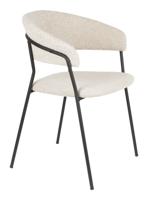 ZILT Eetkamerstoel 'Kashmir' Bouclé, kleur Off White/Zwart