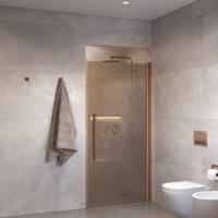 Sanivo Suno Nisdeur draaideur 90 cm Geborsteld Brons Champagne Glas 8 mm Nano