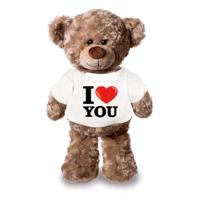 Knuffel teddybeer - i love you - 43 cm - pluche - met shirt