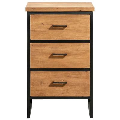Leen Bakker - Ladekast Gijs - Naturel/zwart - 78x47,5x40 Cm - Hout/Metaal - Zwart#Bruin - 47.5x78x40 Cm