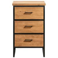 Leen Bakker - Ladekast Gijs - Naturel/zwart - 78x47,5x40 Cm - Hout/Metaal - Zwart#Bruin - 47.5x78x40 Cm