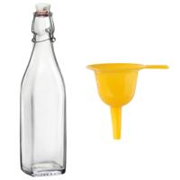 Weckflessen trechter met weckfles - beugelfles - 1 ltr - keukentrechter