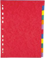 Pergamy tabbladen ft A4, 11-gaatsperforatie, stevig karton, geassorteerde kleuren, 12 tabs - thumbnail