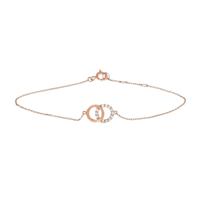 14k Roségouden Armband met Zirkonia - 16,5-18,5 cm