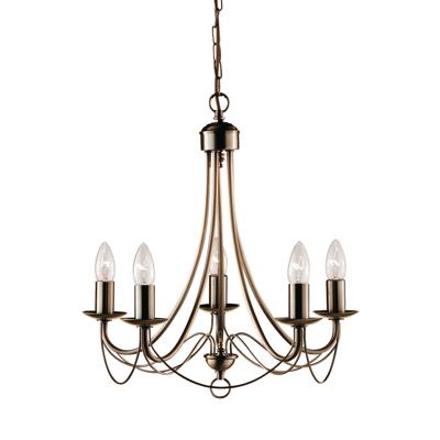 Hanglamp Maypole 5Lt - Antique Brass Metal