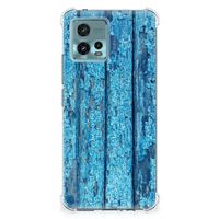 Motorola Moto G72 Stevig Telefoonhoesje Wood Blue - thumbnail