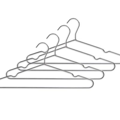 Zeller Kledinghangers - zilver- metaal - 4x stuks - met broekstang - 40 cm