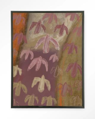 Urban Cotton Wandkleed 'A Birds View' 110 x 145cm in Floating Frame - black