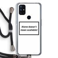 Alone: OnePlus Nord N10 5G Transparant Hoesje met koord