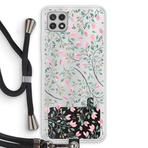 Sierlijke bloemen: Samsung Galaxy A22 4G Transparant Hoesje met koord
