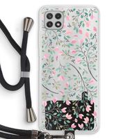 Sierlijke bloemen: Samsung Galaxy A22 4G Transparant Hoesje met koord
