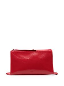 Jil Sander pochette en cuir à logo embossé - Rouge