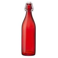 Rode giara waterflessen van 1 liter met dop   -