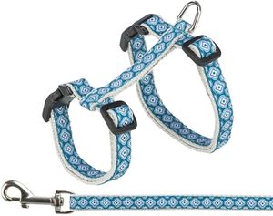 TRIXIE KATTENTUIG MET RIEM GRIJS / BLAUW 27-45 CM/13 MM 120 CM