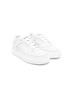 Balmain Kids baskets en cuir à empiècements - Blanc