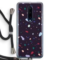Dark Rounded Terrazzo: OnePlus 7 Pro Transparant Hoesje met koord