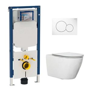 Geberit UP720 toiletset met Saniclear Jama randloos toilet en softclose zitting