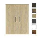 Sanicare kolomkast met luxe chromen greep 67x90x32cm grey-wood - thumbnail