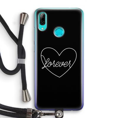 Forever heart black: Huawei P Smart (2019) Transparant Hoesje met koord