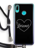 Forever heart black: Huawei P Smart (2019) Transparant Hoesje met koord