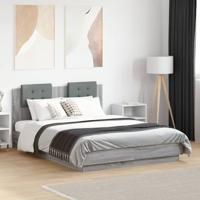 Bedframe met hoofdeinde grijs sonoma eiken 120x190 cm