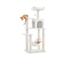 Krabpaal van 143 cm met hangmat, crèmewit